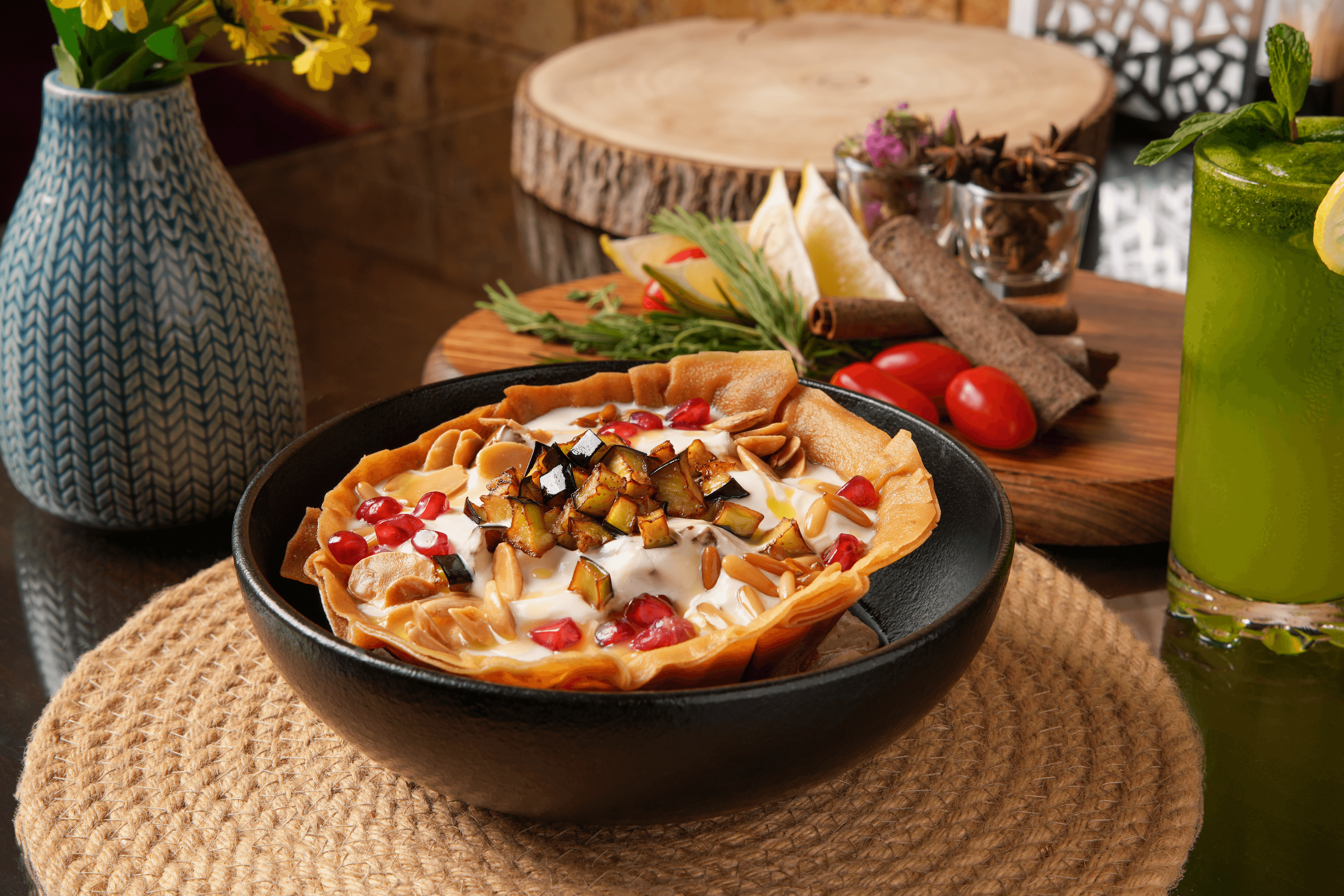 فتة باذنجان