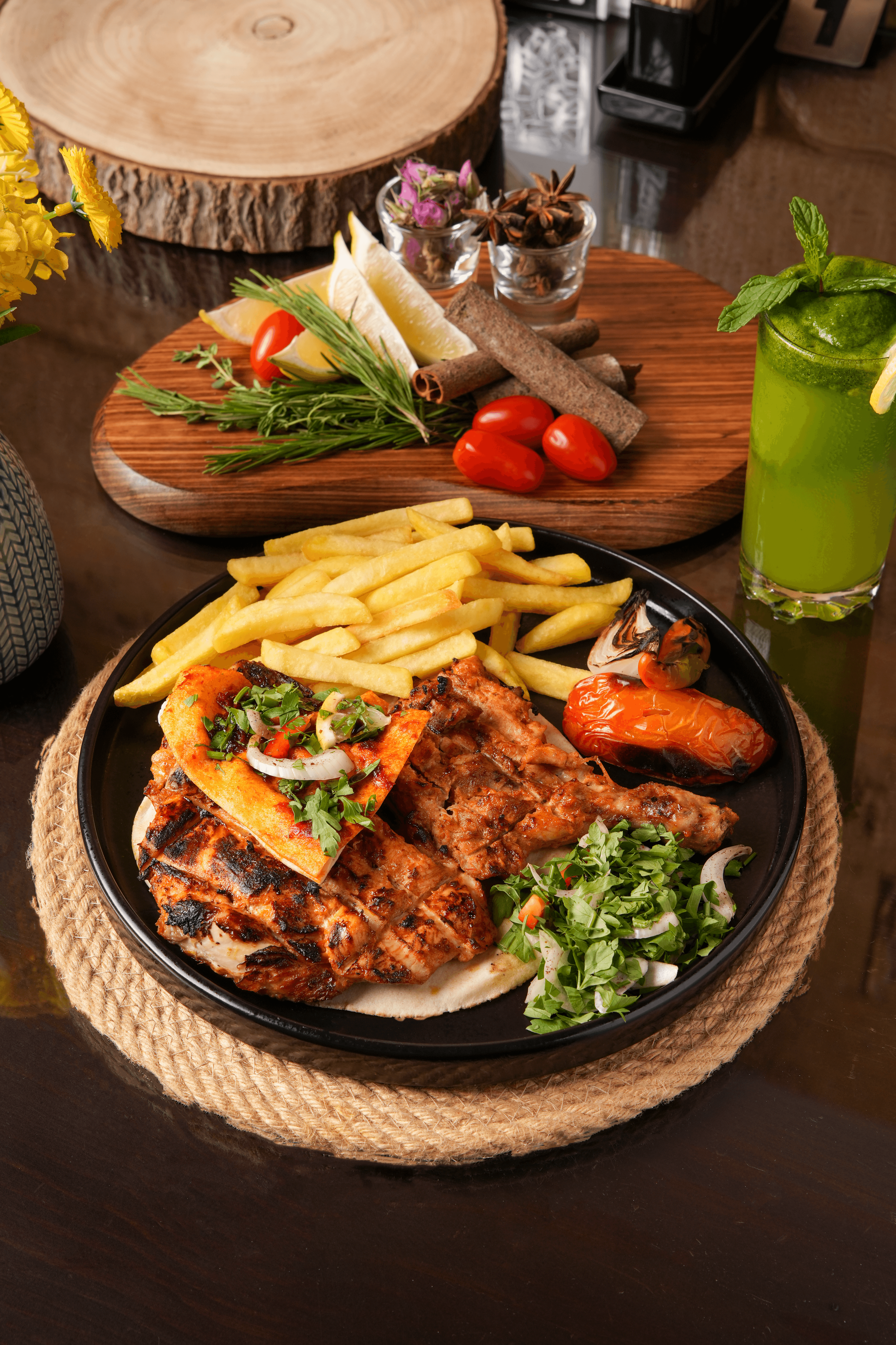 دجاج مشوي على الفحم