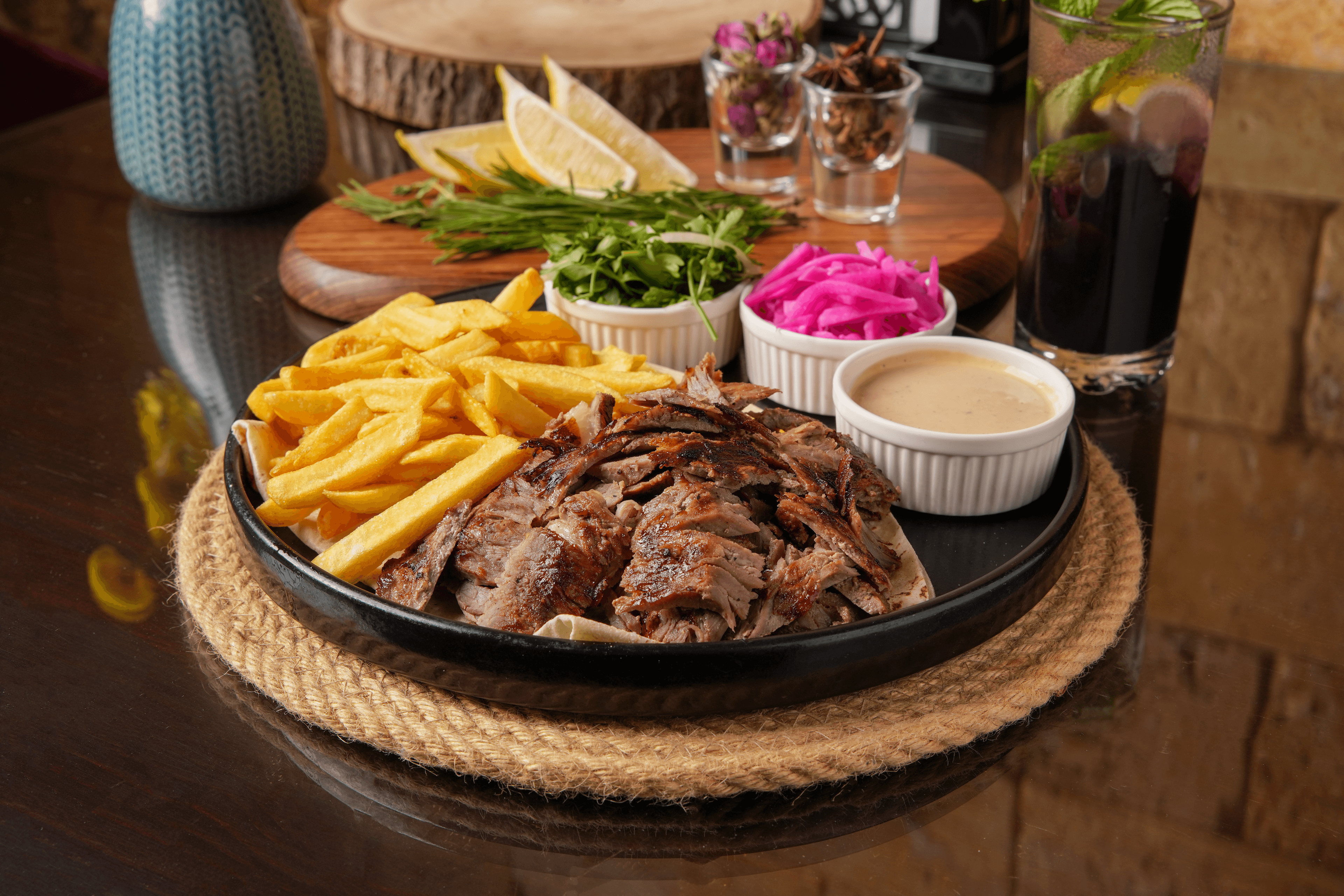 صحن شاورما لحم